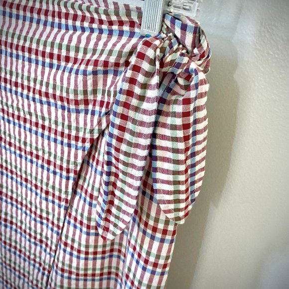 Madewell Sarong Midi Skirt in Rainbow Gingham, size 6 - Picture 6 of 12